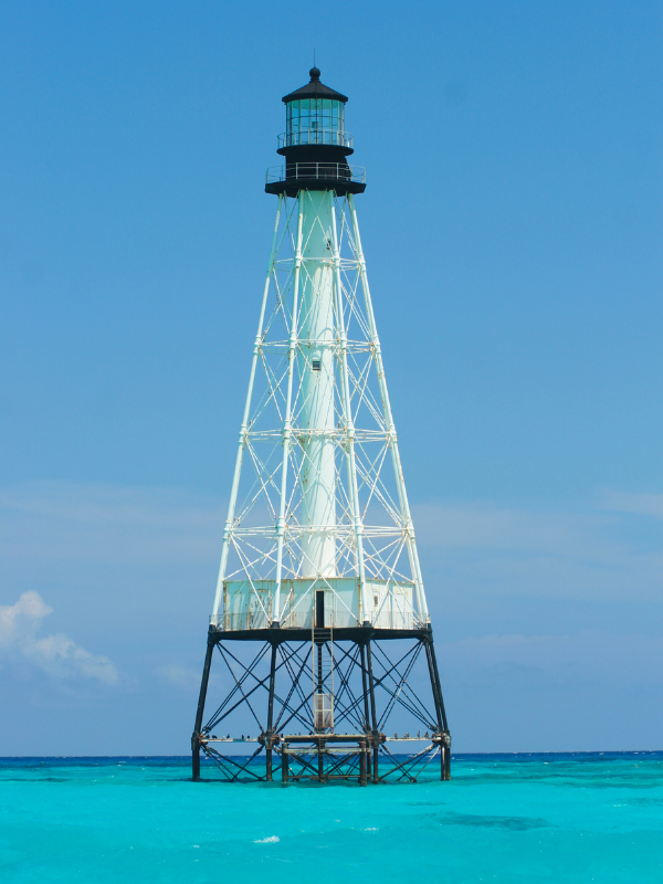 Weekly rentals in the Florida Keys with turquoise water, palm trees, waterfront homes, and relaxed island scenery
